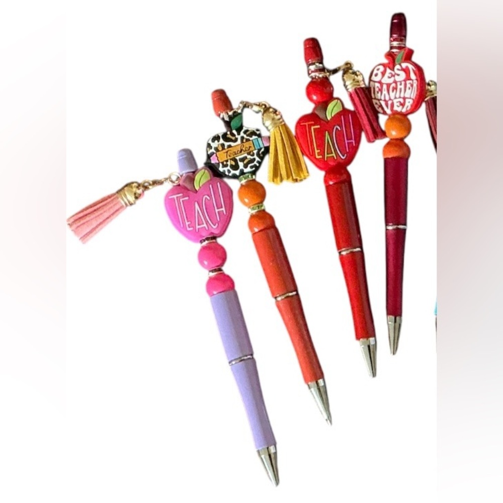 Hand Crafted Teacher Appreciation Beaded Pens + 4 Refills - Picture 3 of 4